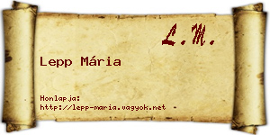 Lepp Mária névjegykártya